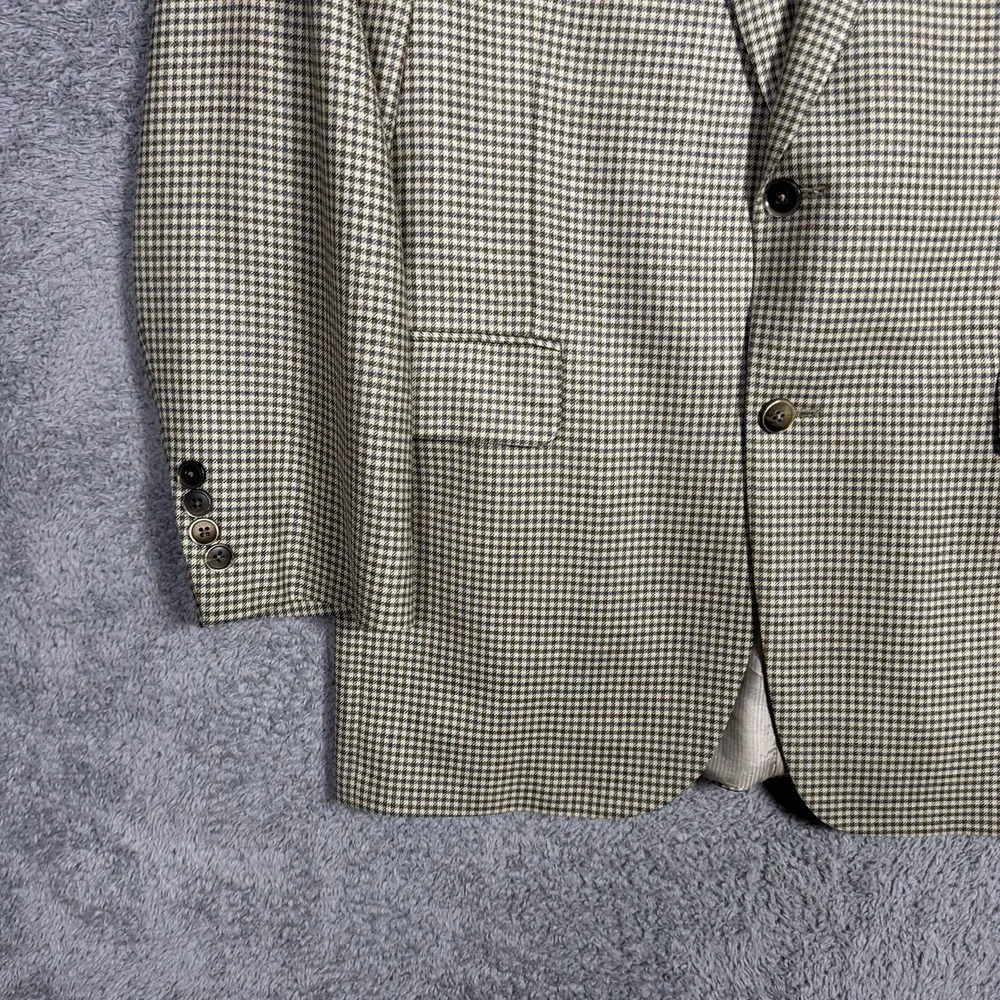 Jack Victor Sport Coat Mens 40R Wool Silk Houndstooth Blazer Jacket Landonwood